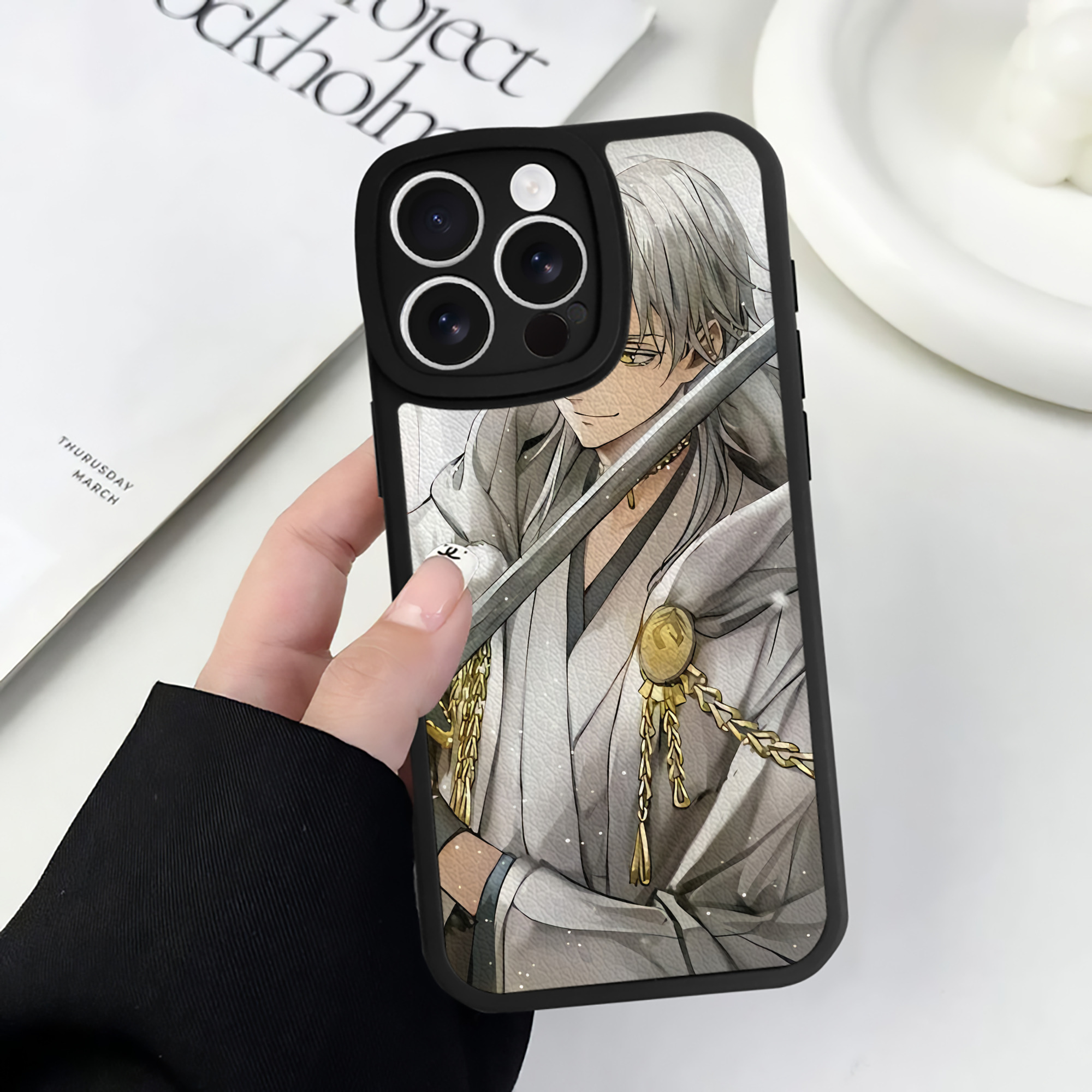 （画像用） 刀剣乱舞 Touken Ranbu 【iPhone 16シリーズ対応】シリコンスマホケース（レザー調） 材質：シリコン